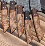 Handmade | Damascus Steel Kitchen Knife Set | 5 Piece