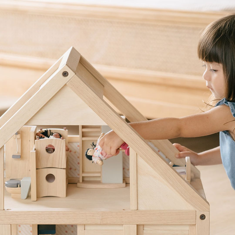 My First Doll House | 4-Room Wooden Dollhouse | 1:12 Scale