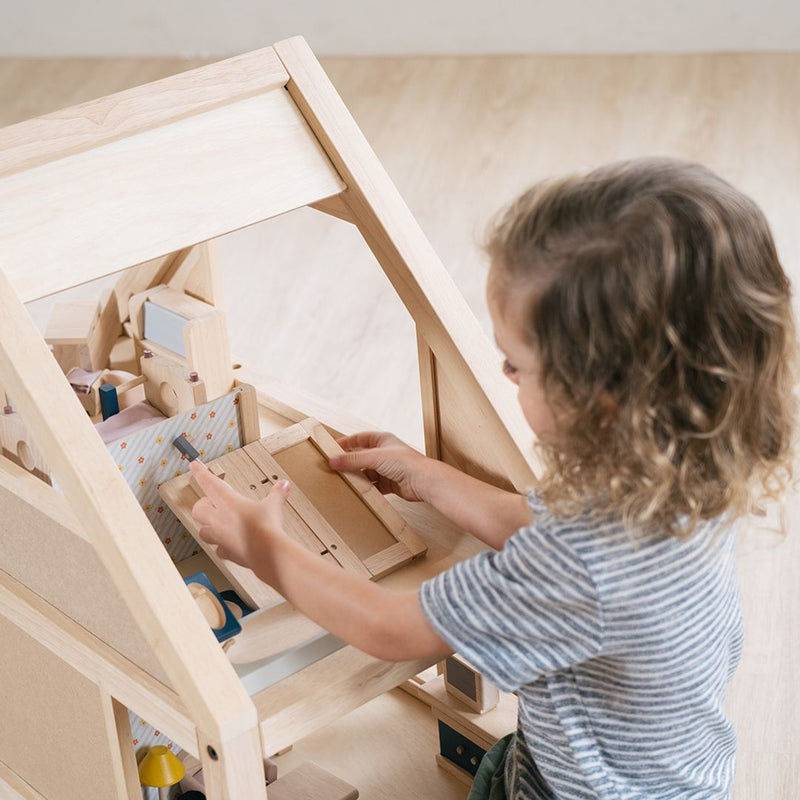 My First Doll House | 4-Room Wooden Dollhouse | 1:12 Scale