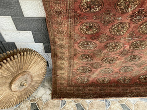Vintage Turkoman Bukhara Wool Rug | 4'7" × 6'9" — Hand-Knotted c. 1950s