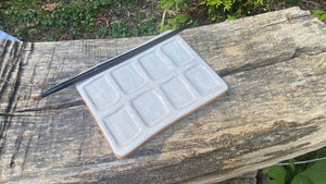 Ceramic Watercolor Palette | 8-Well, Handmade in Michigan | 5" × 4"