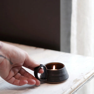 Wheel-Thrown Tea Light Holder | Stoneware | White, Cream, or Black