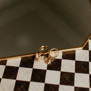 Honey Bee Huggie Hoop Earrings | Gold Vermeil