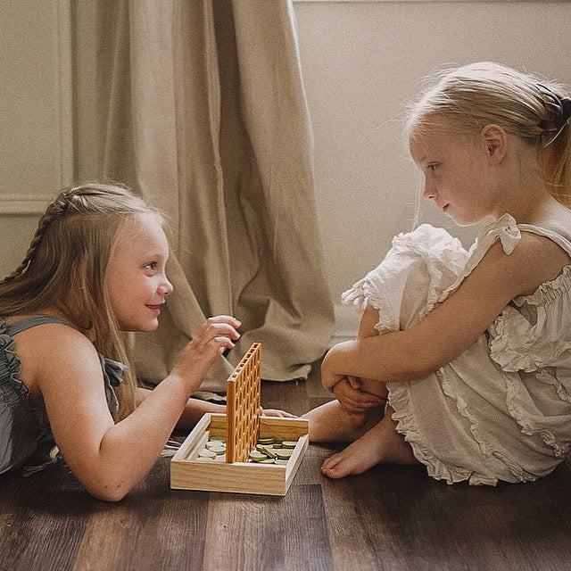 Wooden Four in a Row Game | Travel Size