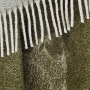 Sheep Mossy Green Pure Wool Throw | 51" x 75"