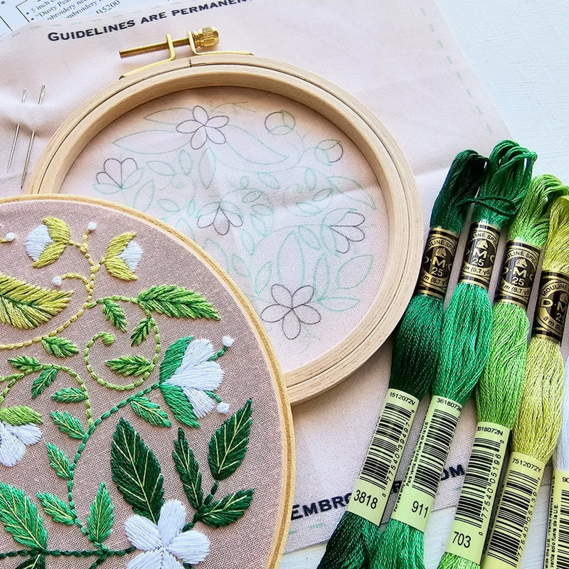 Blissful Blooms | Beginner Embroidery Kit | 5" Hoop