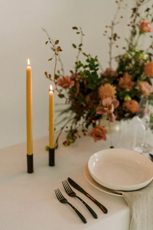 Hand-Dipped Beeswax Taper Candles