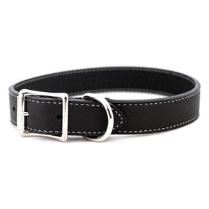 Italian Leather Dog Collar | 1" x 20" | Center Bar Buckle