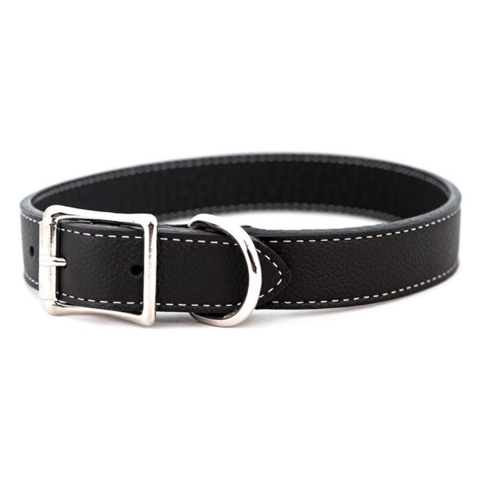 Italian Leather Dog Collar | 1" x 20" | Center Bar Buckle