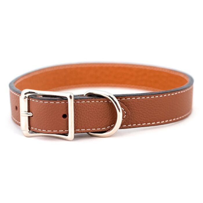 Italian Leather Dog Collar | 1" x 20" | Center Bar Buckle