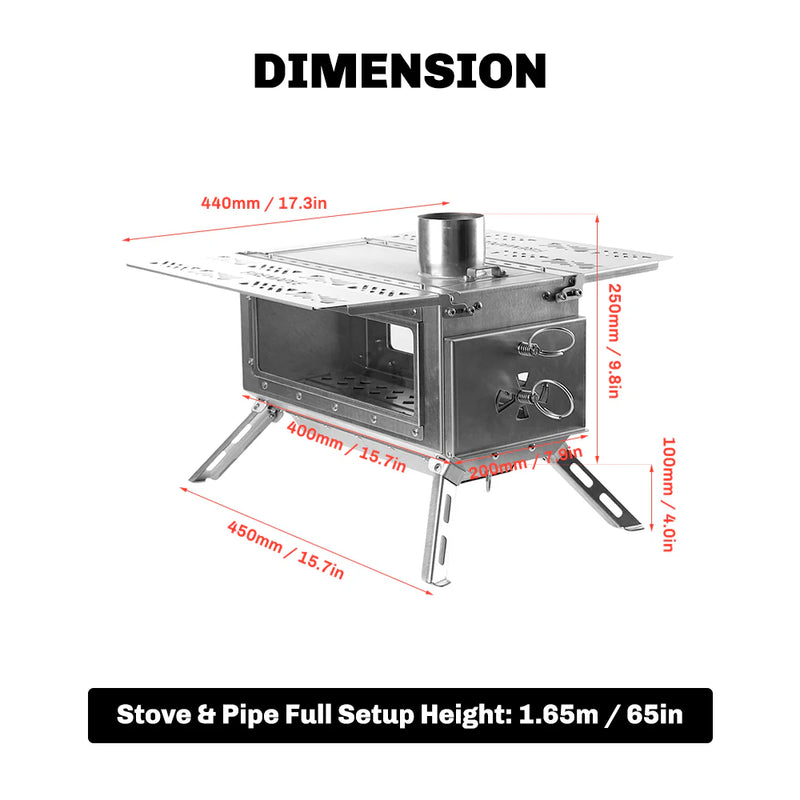 Antarcti Wood Stove | Stainless Steel | Fire Maple