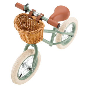 Banwood First Go Balance Bike | Cream | 12" | Adjustable 37-44cm Saddle — FOREST GREEN