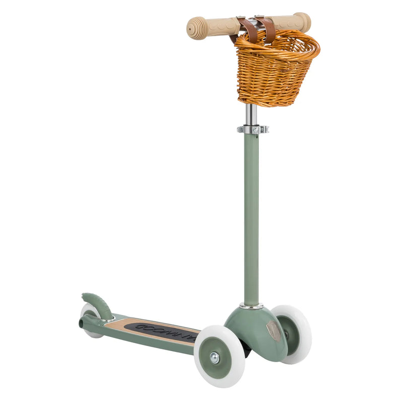 Banwood Scooter Vintage — Cream | 3-Wheel | Oak Deck | Ages 3+ — Forest Green