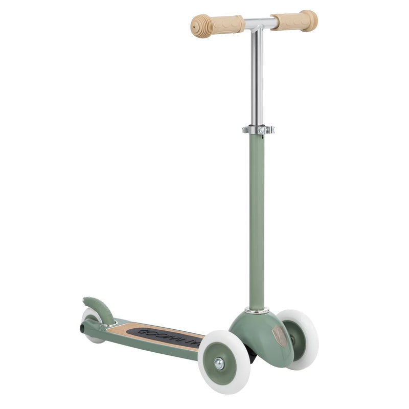 Banwood Scooter Vintage — Cream | 3-Wheel | Oak Deck | Ages 3+ — Forest Green