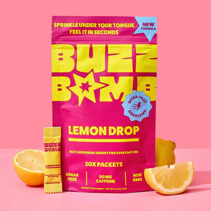 Lemon Drop Caffeine Powder | 50mg Per Stick | 20 Count