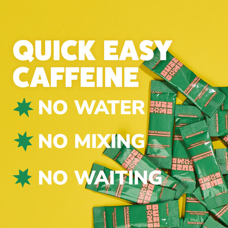 Buzz Bomb Caffeine Sticks | Peach Mango | 20-Pack