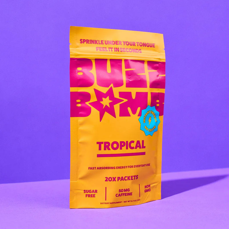Buzz Bomb Caffeine Sticks | Tropical | 20-Pack