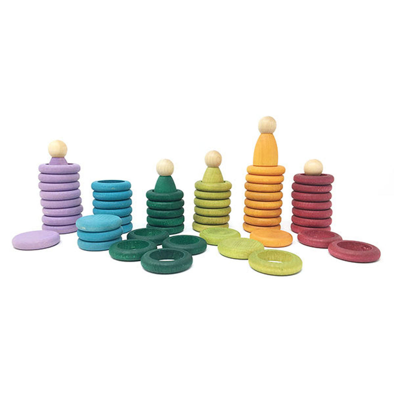 Grapat Nins Rings & Coins | Complementary Colors | 18 Pieces