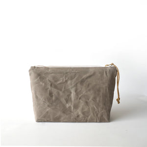 Waxed Canvas Cosmetic Bag — Large