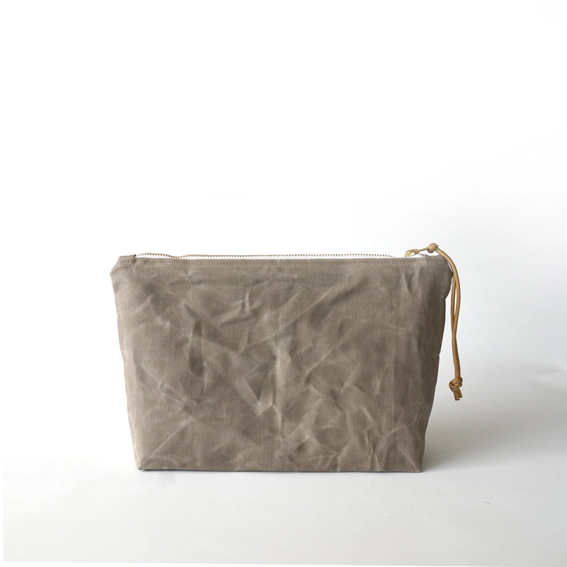 Waxed Canvas Cosmetic Bag — Large
