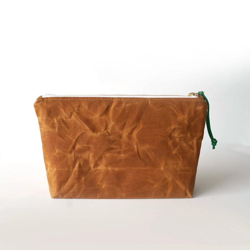 Waxed Canvas Cosmetic Bag — Large