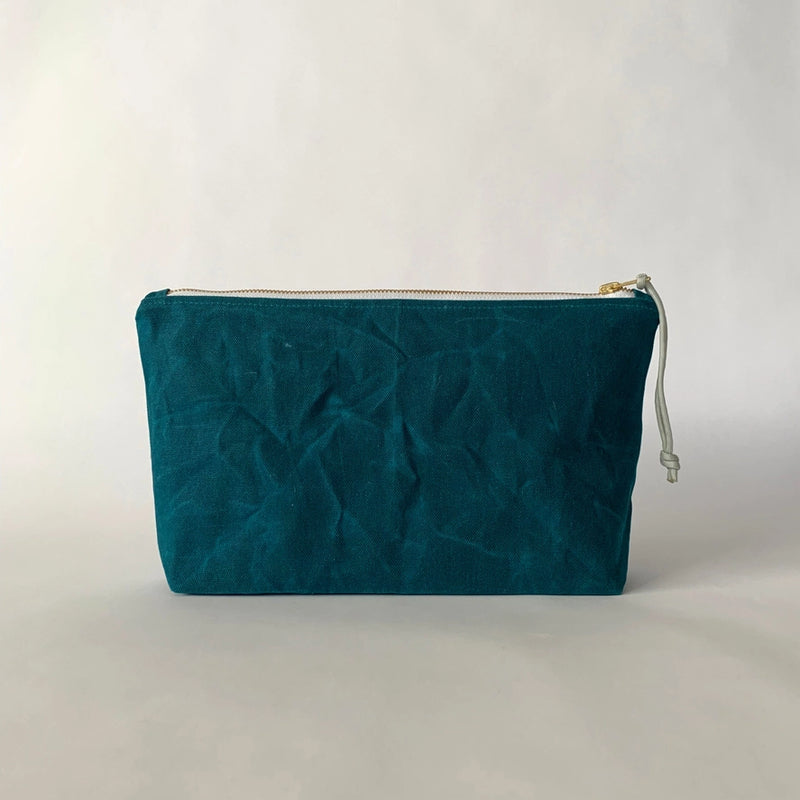 Waxed Canvas Cosmetic Bag — Large