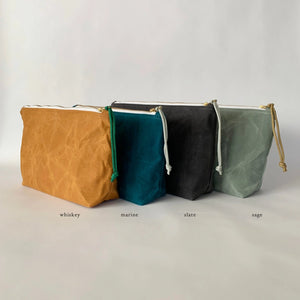 Waxed Canvas Cosmetic Bag — Large