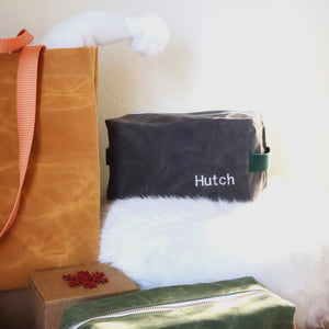 Waxed Canvas Cosmetic Bag — Large