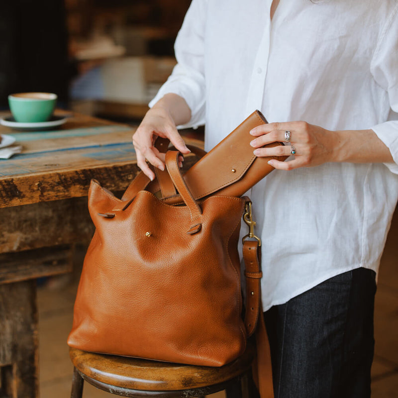 Craft & Forge Leather Tote | Full-Grain Steerhide | Mission Mercantile
