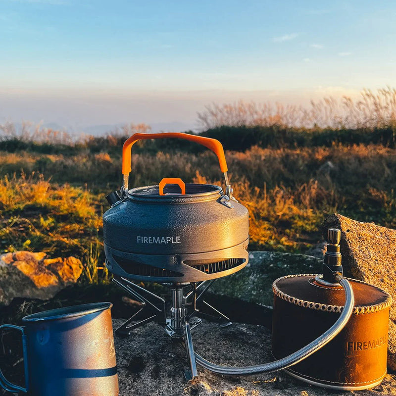 Feast Heat-Exchanger Camp Cookset | Fire Maple | 1.5L Pot, 0.7L Kettle, Frying Pan