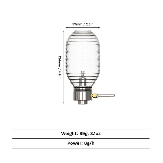 Firefly Gas Lantern | Stainless Steel & Glass | 3.1 oz