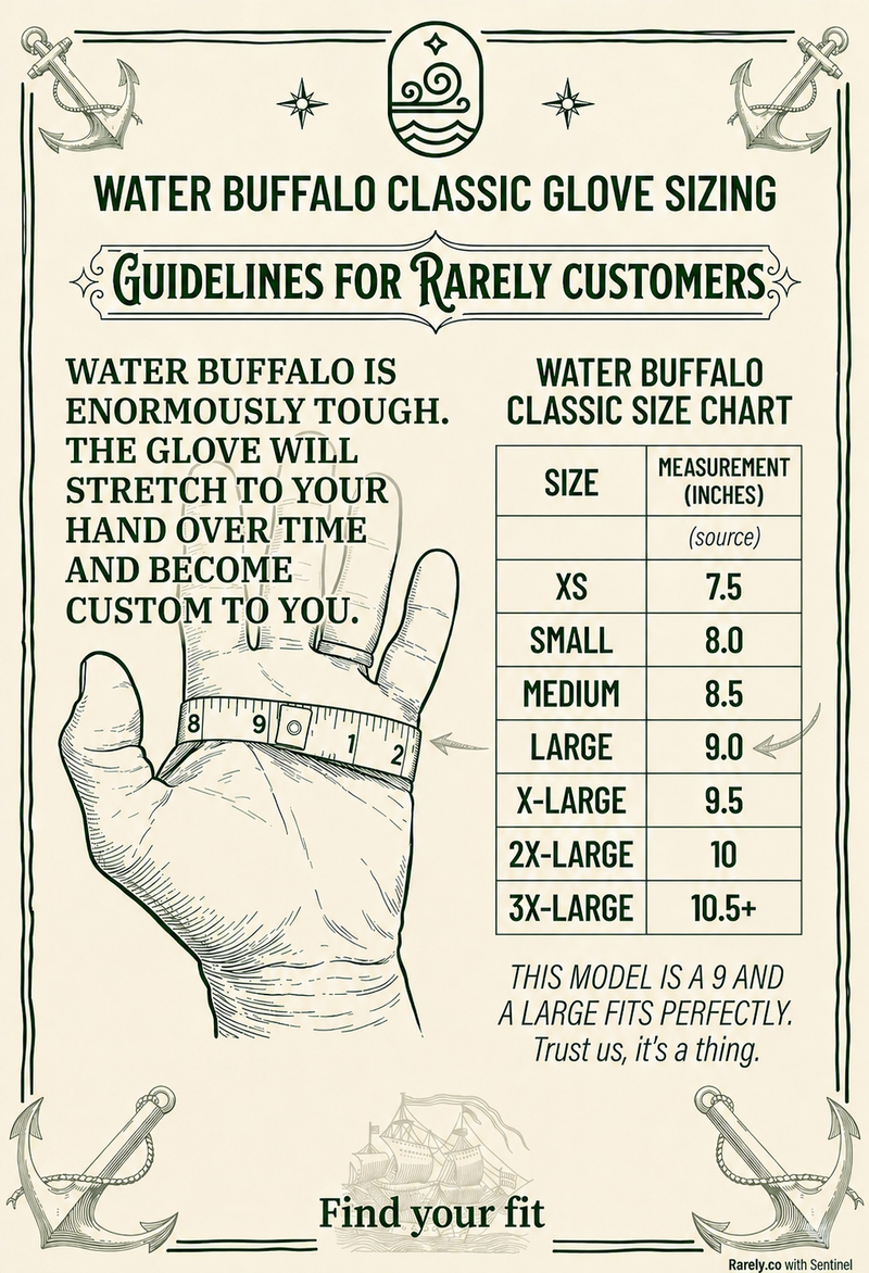 Glove sizing chart