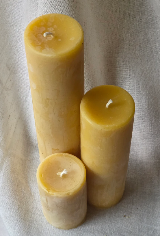 Beeswax Pillar Candles | 3 Sizes | Unscented