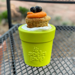 Large Flower Pot eCup Dog Treat Dispenser | Durable Rubber | USA-Made