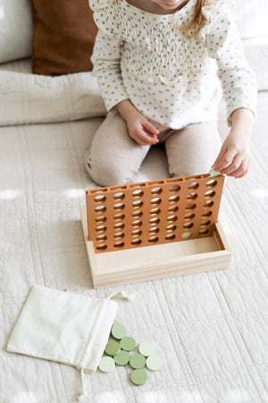 Wooden Four in a Row Game | Travel Size