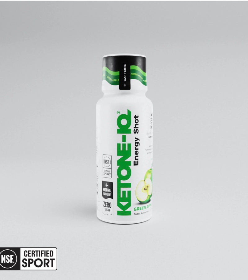 Ketone-IQ +Caffeine Shot | Green Apple | Sugar-Free Energy
