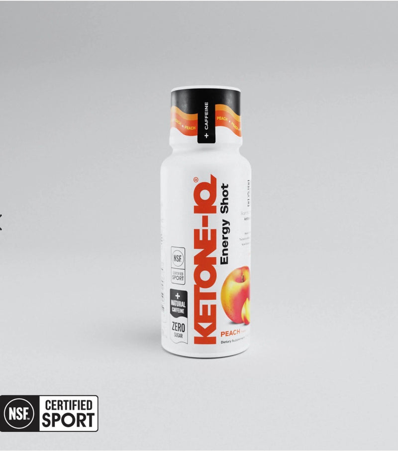 Ketone-IQ +Caffeine Shot | Peach | Sugar-Free Energy