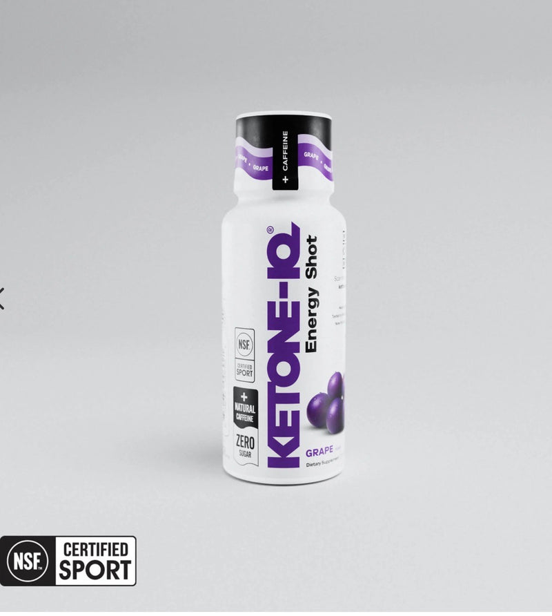 Ketone-IQ +Caffeine Shot | Grape | Sugar-Free Energy | 6 Count