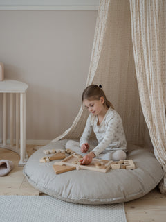 LEMPI Floor Cushion | 100cm Sand Polyester | FitWooda