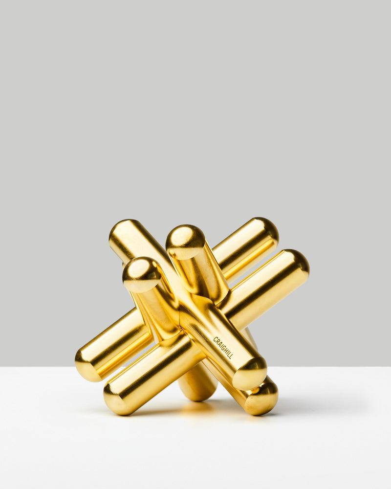Jack Puzzle | Solid Brass | 3" x 3" x 3"