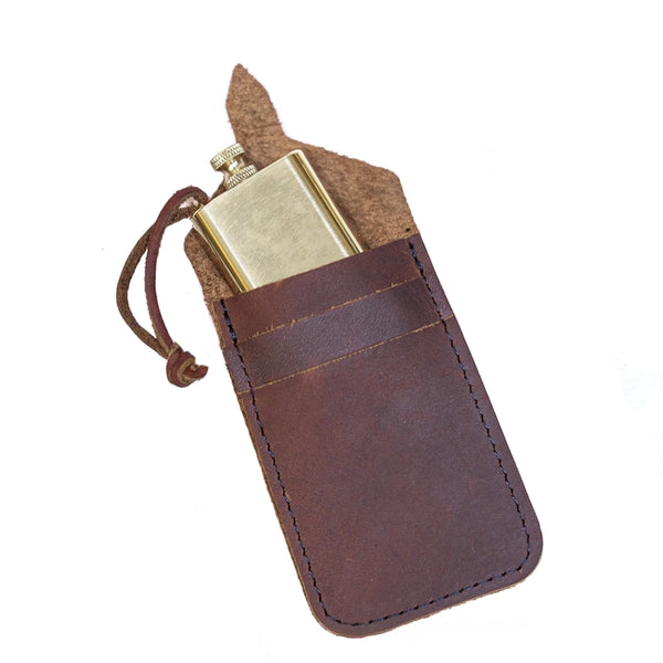 Peanut Lighter Co. everlasting match lighter — solid brass with leather pouch
