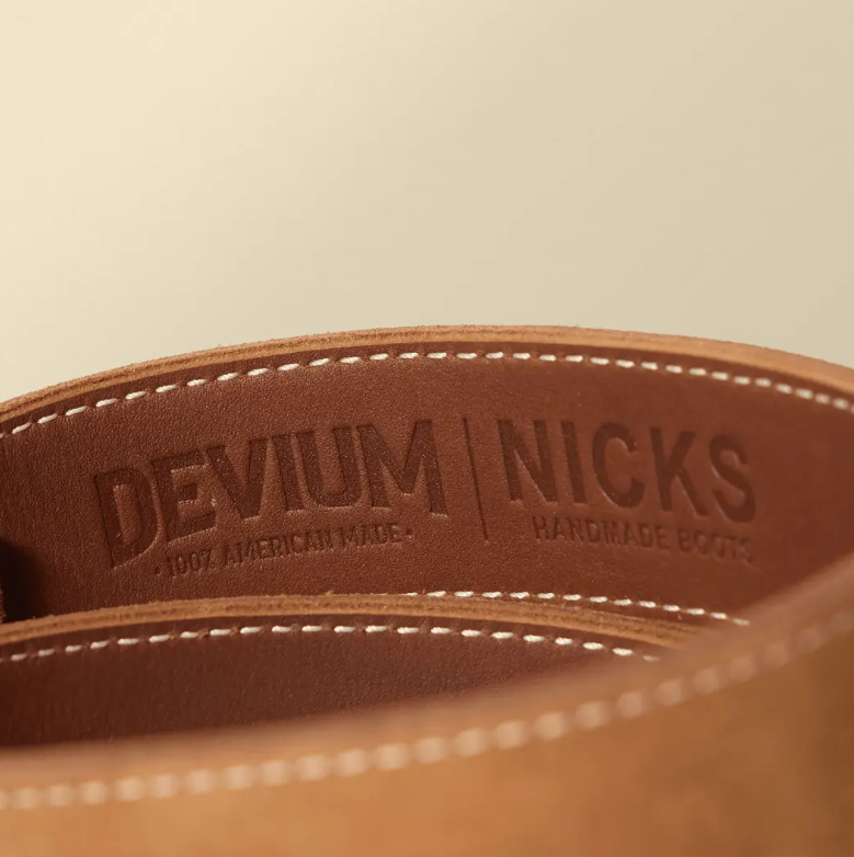 Roughout Leather Work Belt | Brown | Brass Buckle | Nicks x Devium