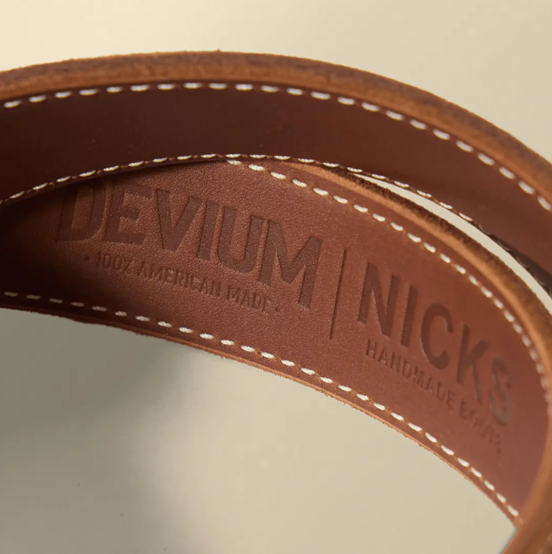 Roughout Leather Work Belt | Brown | Brass Buckle | Nicks x Devium