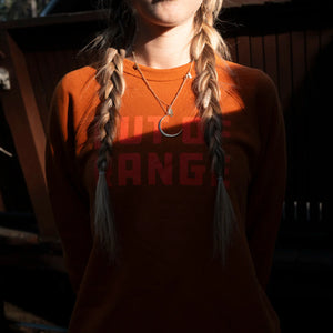 Out of Range Crew Fleece | Orange | Cotton-Poly Blend