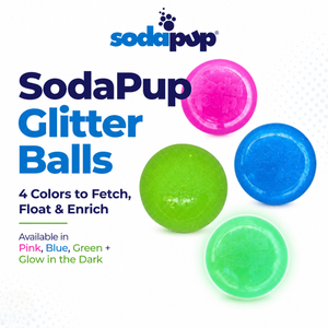 Glitter Ball Dog Toy | Soft Rubber | Floating Fetch Ball & Treat Dispenser | USA Made