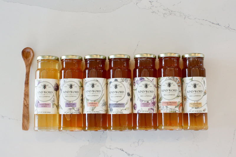 PNW Single-Source Honey Set | 7 Varieties + Handmade Honey Spoon