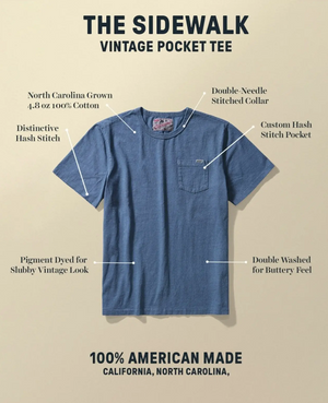 Sidewalk Vintage Pocket Tee | 4.8oz 100% American Spun Cotton