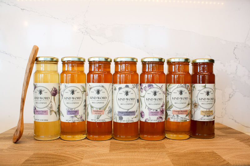 PNW Single-Source Honey Set | 7 Varieties + Handmade Honey Spoon