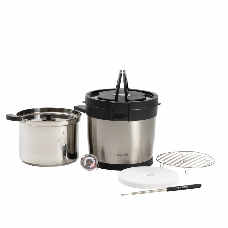 7-Quart RockPot | Heat-Retaining Stone System | Stainless Steel