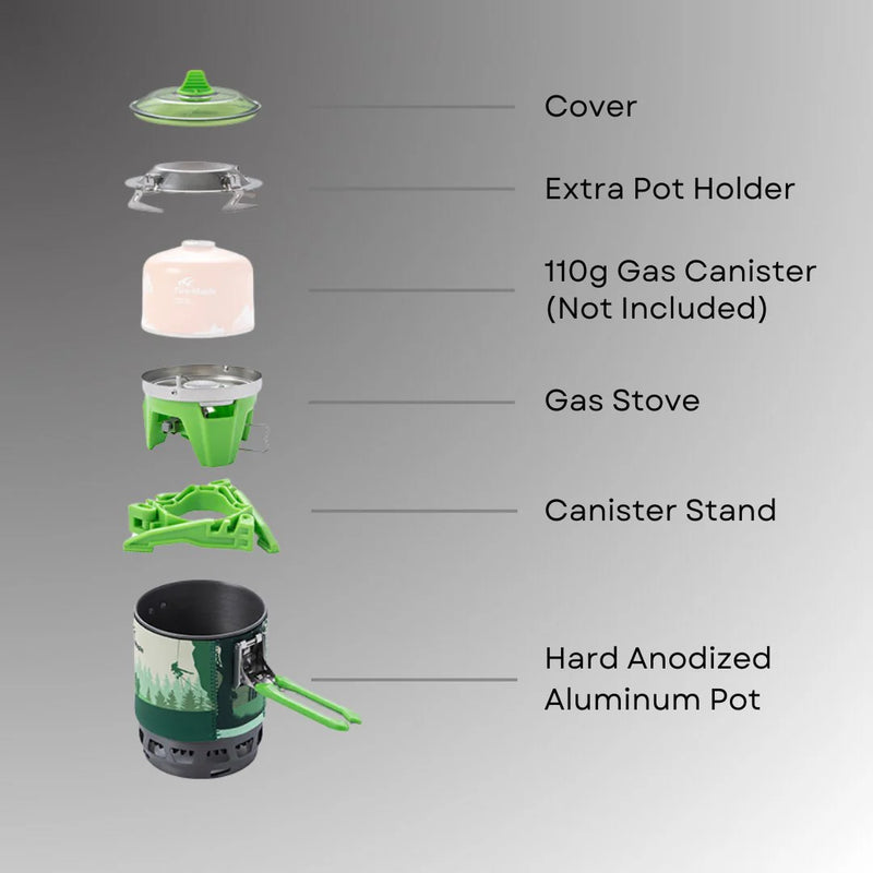 Star X3 Cooking System | 0.8L Pot | Stainless Steel & Anodized Aluminum | Fire Maple